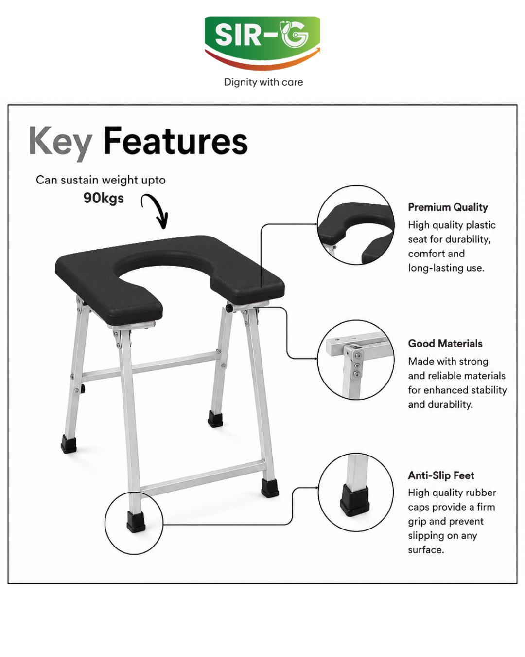 Black Commode Stool