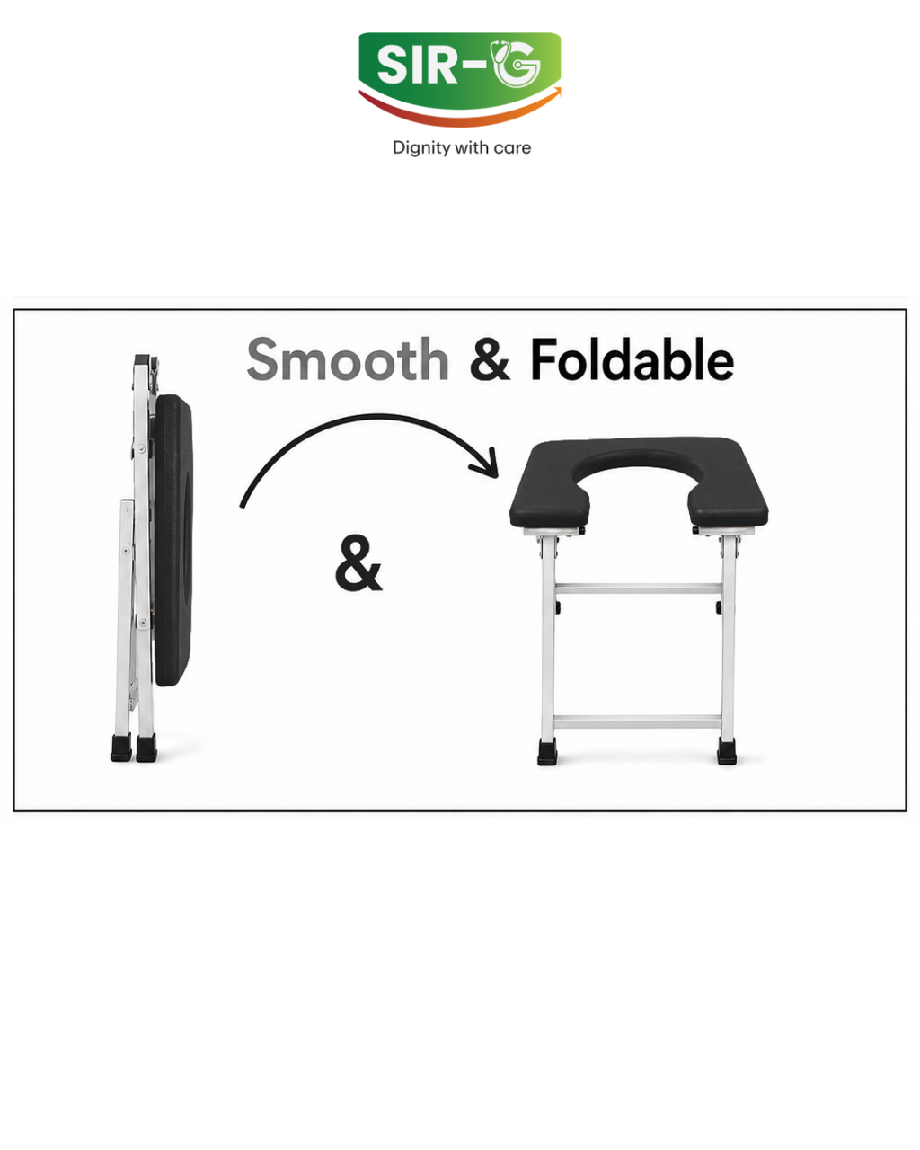 Black Commode Stool