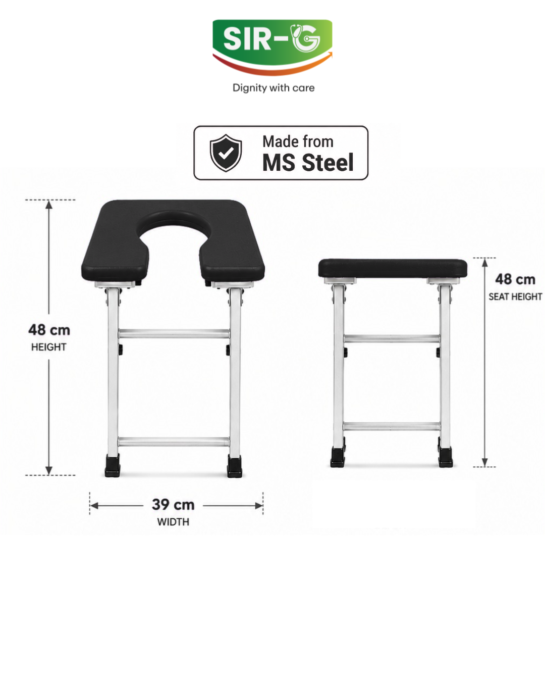 Black Commode Stool