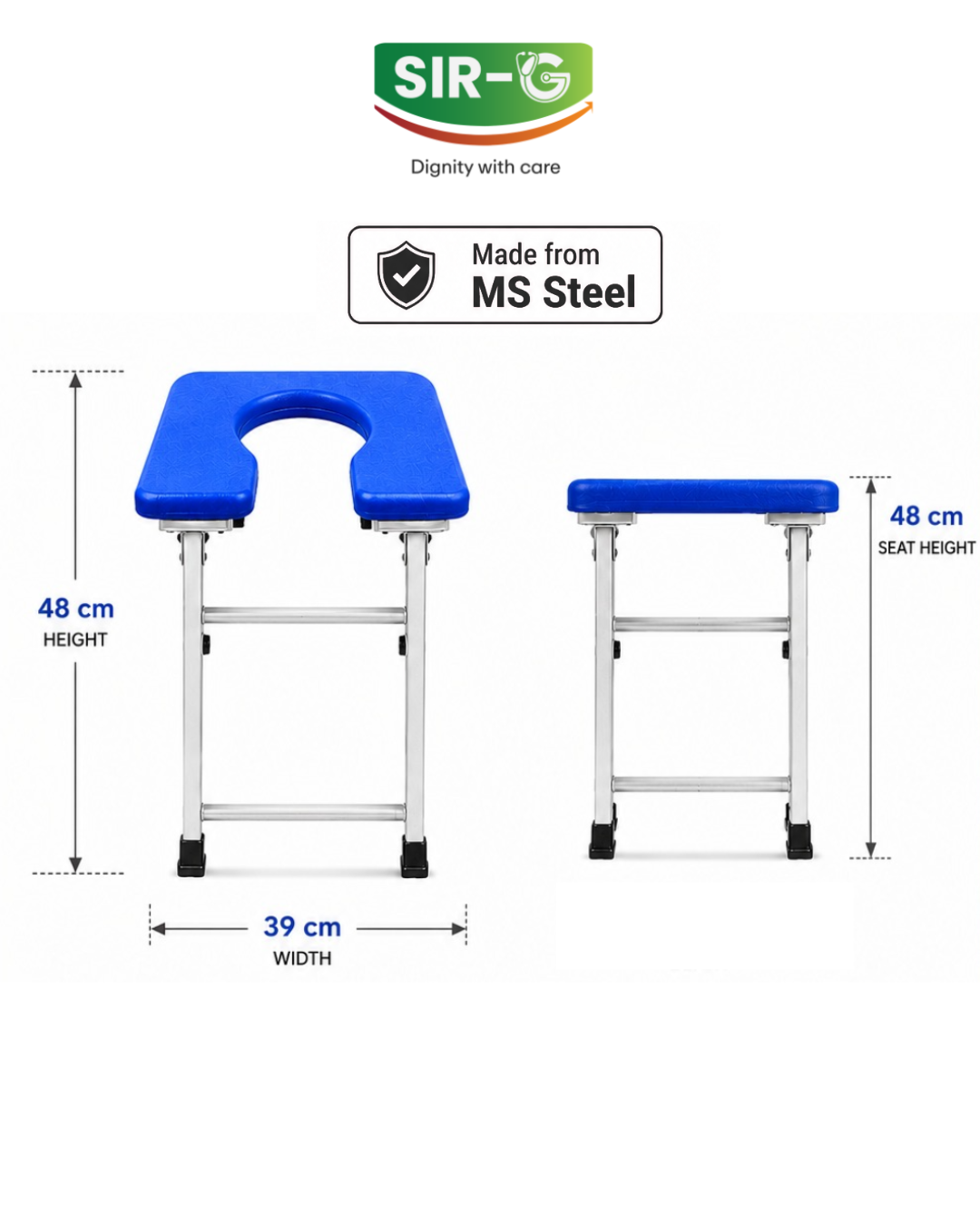 Blue Commode Stool