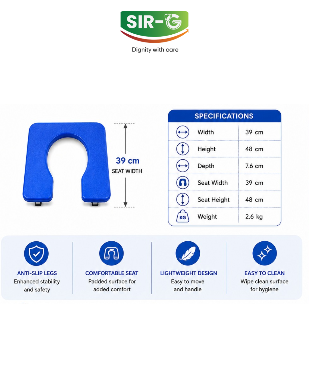 Blue Commode Stool