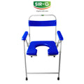 Blue Foldable Commode Chair