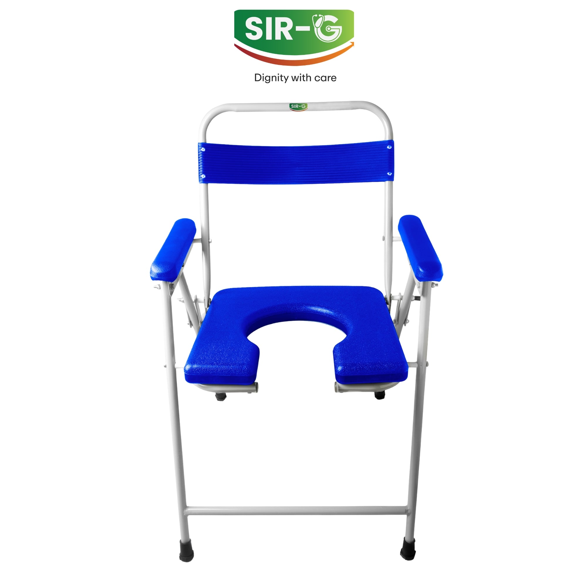 Blue Foldable Commode Chair
