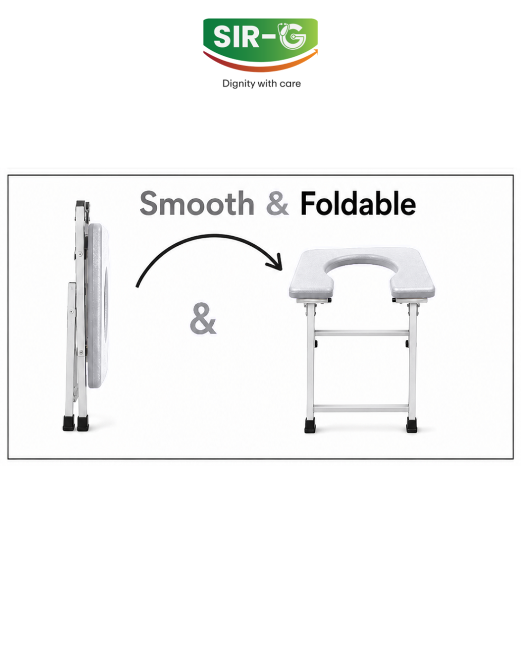 Grey Commode Stool