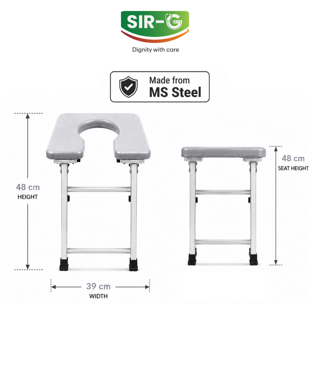 Grey Commode Stool