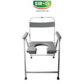 Grey Foldable Commode Chair