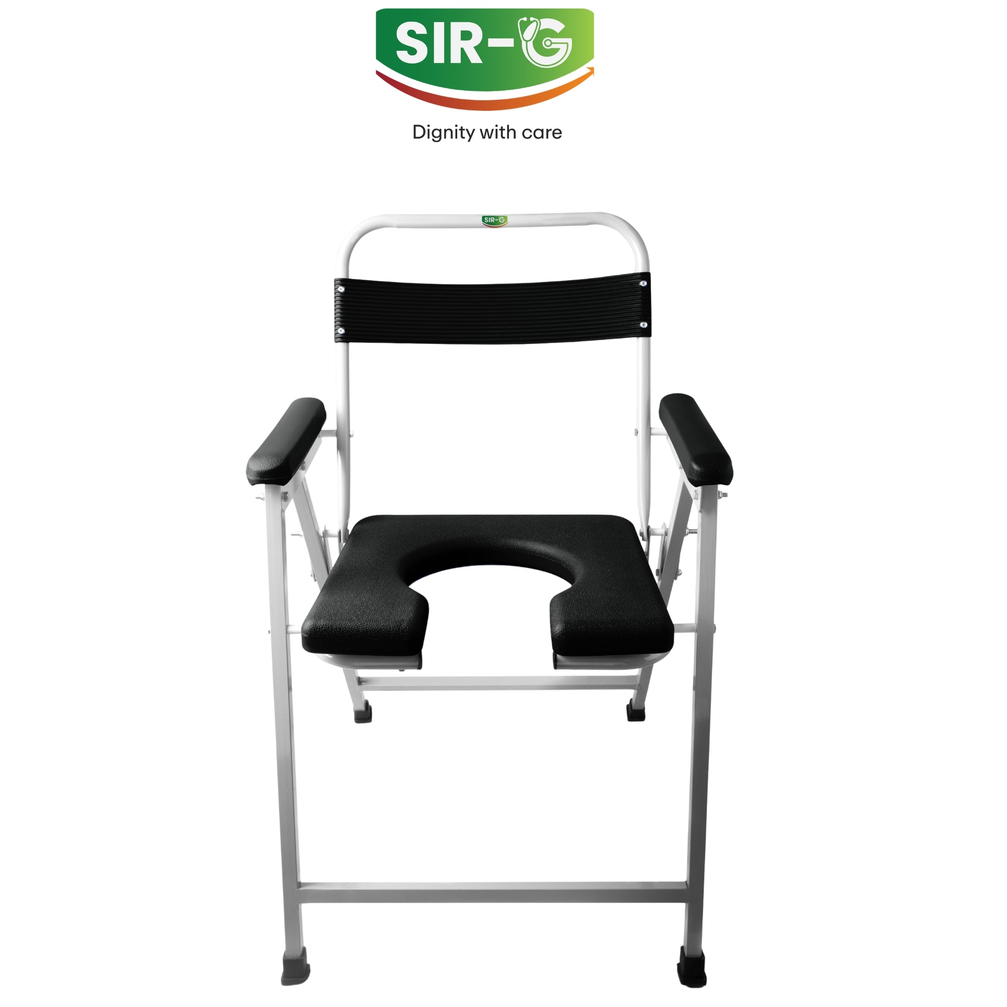 Black Foldable Commode Chair