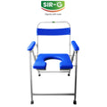 Blue Foldable Commode Chair
