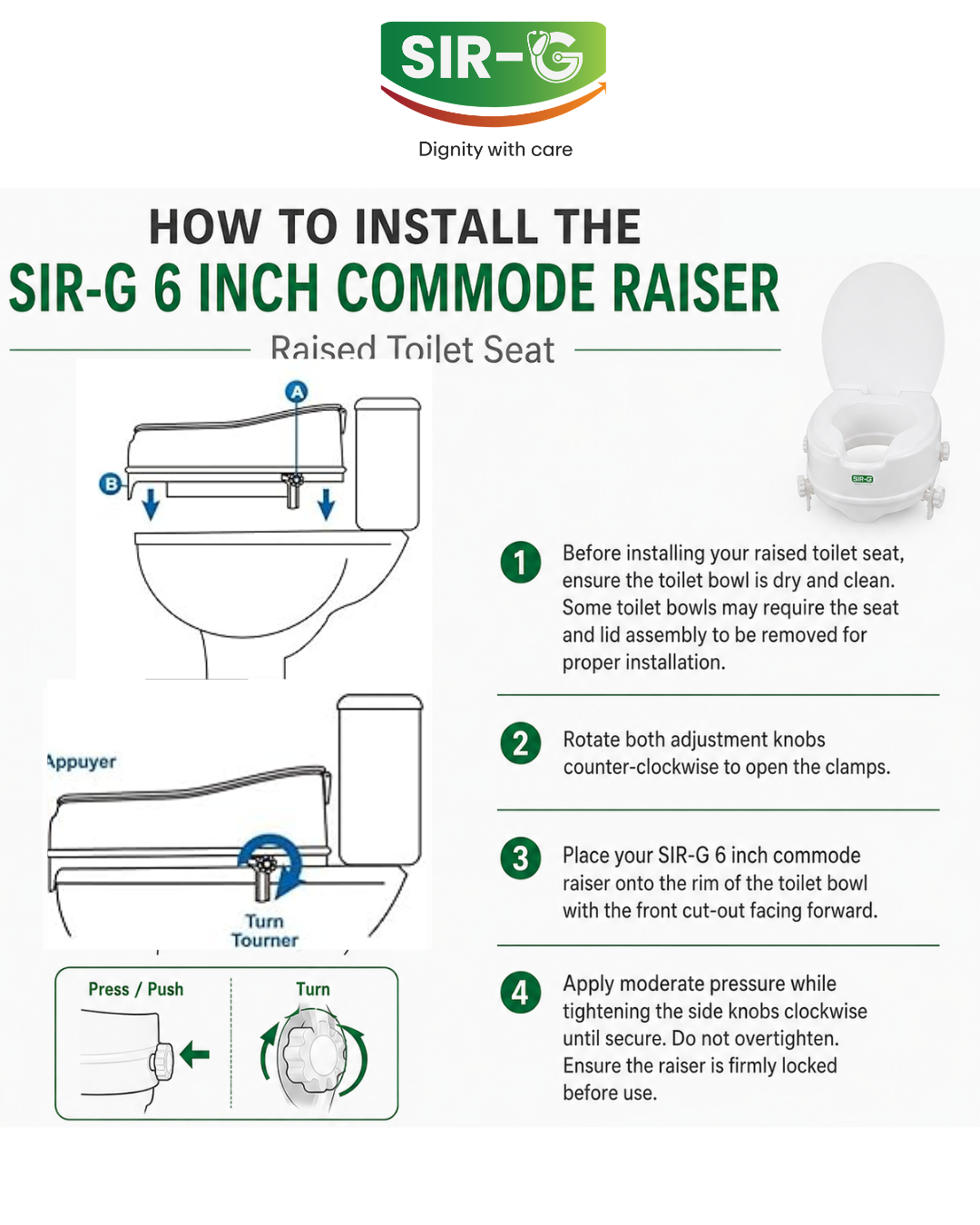 Commode Raiser 6 inch