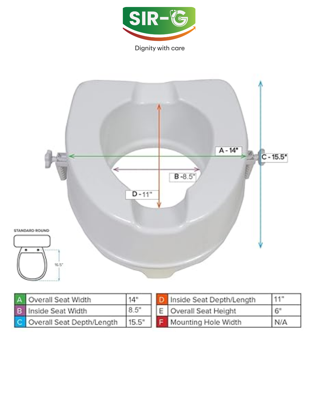 Commode Raiser 6 inch